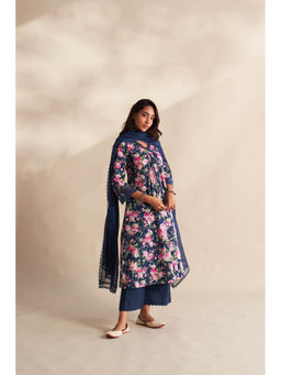Roze - Blue Afsa Floral Print Kurta