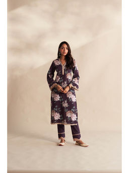 Roze - Purple Zareen Floral Print Kurta
