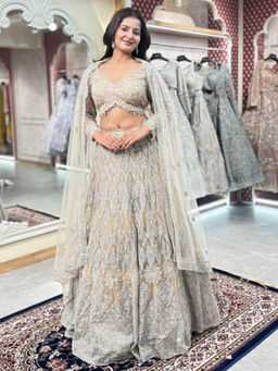 Sindh Fashion - Net Ethnic Embellished Lehenga with Blouse & Dupatta