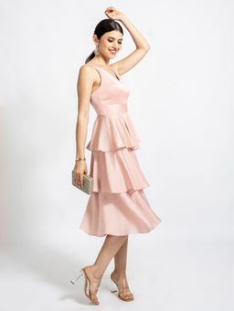 RSVP by Nykaa Fashion - Pink Ruffle Me Crazy Midi Dress