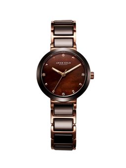 Aries Gold - Enchant Persia MOP Crystal Round Sapphire Glass Dial Womens Watch - L 5006Z RG-BRMP