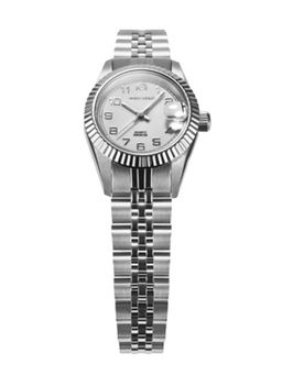 Aries Gold - Heritage Swiss Quartz Silver Crystal Round Dial Womens Watch - L R68Q S-NUM