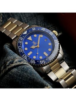 Aries Gold - AG Collective Automatic Blue GMT Round Dial Men's Watch - G 9040 SGBU-BUG