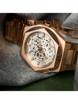 Aries Gold - The Voltanic Automatic 24 Jewels Silver Round Dial Luminous Men's Watch - G 9031 RG-SRG