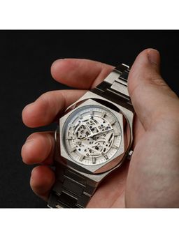 Aries Gold - The Voltanic Automatic 24 Jewels Silver Round Dial Luminous Men's Watch - G 9031 S-S