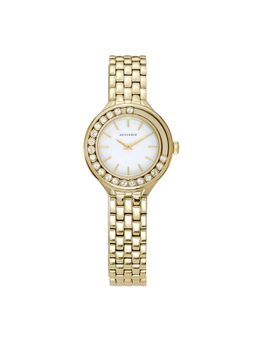 Aries Gold - Majestic Quartz White Round Moving Diamond Dial Women's Watch - L 5041 G-MP