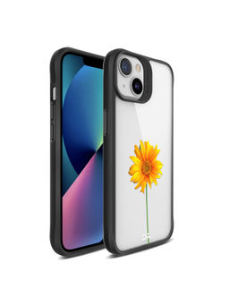 DailyObjects - Clear Sunflower Black Hybrid Clear Case Cover for iPhone 13 Mini 5.4 inch