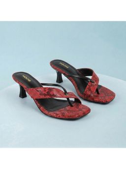 Mochi - Women'S Red Kitten Heeled Sandals
