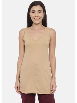 BLOSSOM - Women'S Churidar Slip Long Thigh Length with Broad Shoulder Beige