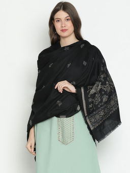 Shingora - Black Splendour Women Jacquard Shawl (M)