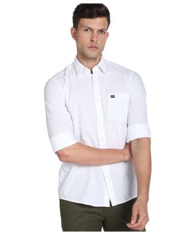 Arrow - Sports White Point Collar Cotton Dobby Casual Shirt