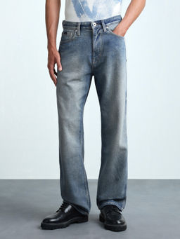 Flying Machine - Men Blue Cobain Loose Fit Mid Rise Jeans