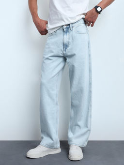Flying Machine - Men Light Blue Cobain Loose Fit Mid Rise Jeans