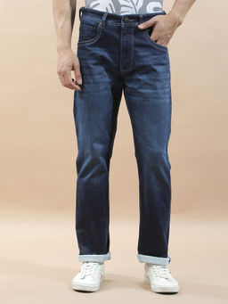 Cantabil - Men Dark Blue Solid Straight Fit Jeans