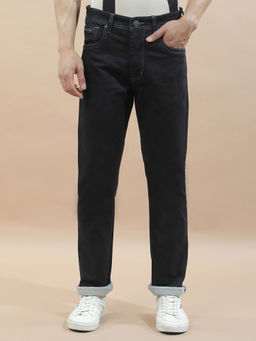 Cantabil - Men Navy Blue Solid Straight Fit Jeans