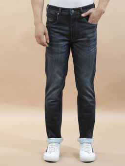 Cantabil - Men Dark Navy Blue Solid Slim Fit Jeans