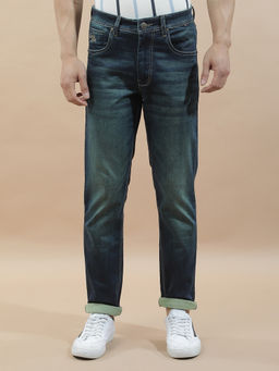 Cantabil - Men Dark Blue Solid Straight Fit Jeans