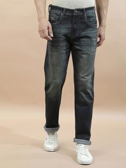 Cantabil - Men Dark Navy Blue Solid Slim Fit Jeans