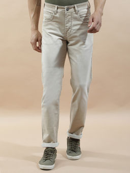 Cantabil - Men Beige Solid Slim Fit Jeans