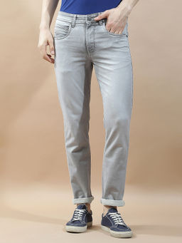 Cantabil - Men Light Grey Solid Skinny Fit Jeans