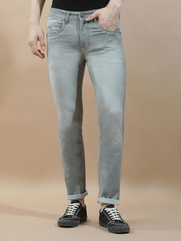 Cantabil - Men Grey Solid Skinny Fit Jeans