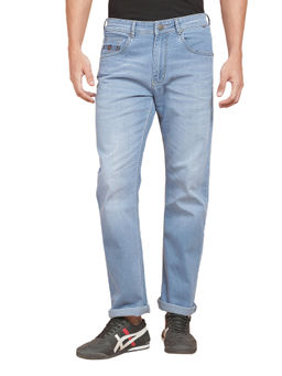 Cantabil - Men Light Blue Solid Slim Fit Jeans