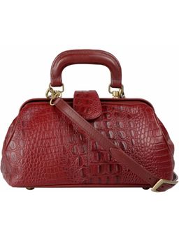 Hidesign - Maroon Animal Print Satchel