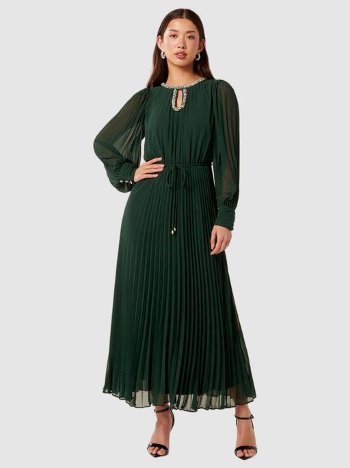 Buy Forever New Zelda Embellished Pleat Midi Dress with Belt (Set of 2)  Online