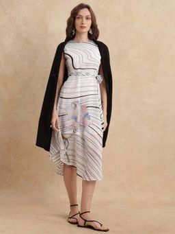 RAREISM - Kibed Primary Multi Floral Print Fit and Flare Midi Dress