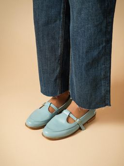 Theater - Women Miss Sprout Blue Buckle Strap Mary Jane Ballerina