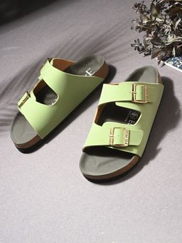 EL PASO - Women Green Faux Leather Casual Sandals