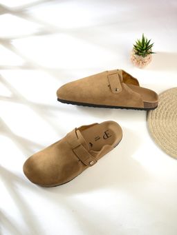EL PASO - Women Beige Faux Leather Casual Slip On Mules
