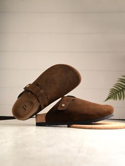 EL PASO - Women Brown Faux Leather Casual Slip On Mules