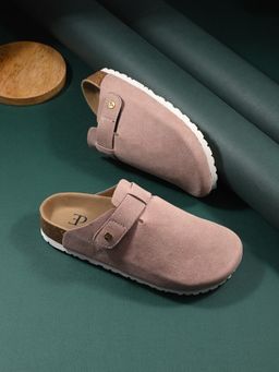 EL PASO - Women Pink Faux Leather Casual Slip On Mules