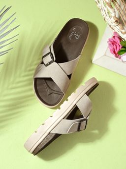 EL PASO - Women Nude Faux Leather Comfortable Casual Slip On Flats