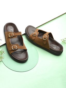 EL PASO - Women Tan Faux Leather Casual Sandals
