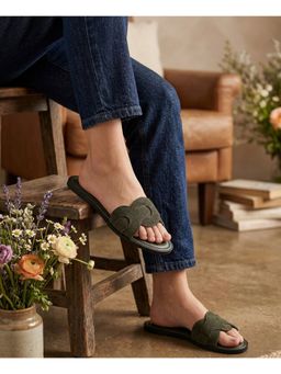 EL PASO - Women Olive Faux Leather Casual Flats