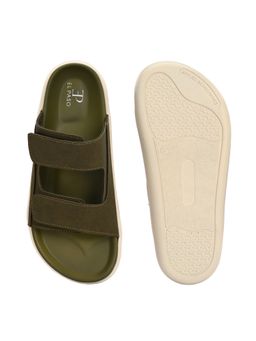 EL PASO - Women Olive Faux Leather Casual Sandals