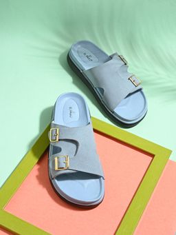 EL PASO - Women Blue Faux Leather Casual Sandals