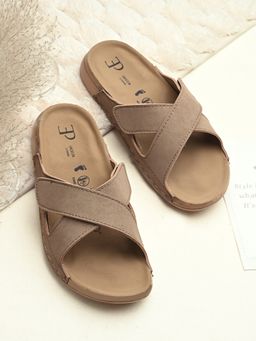 EL PASO - Women Beige Faux Leather Casual Sandals