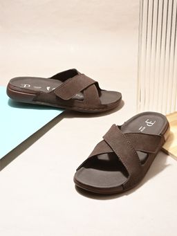 EL PASO - Women Brown Faux Leather Casual Sandals