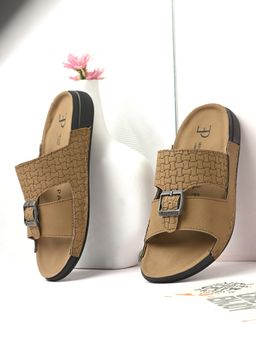 EL PASO - Women Camel Faux Leather Casual Sandals