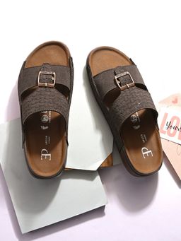 EL PASO - Women Brown Faux Leather Casual Sandals
