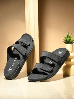 EL PASO - Women Black Faux Leather Casual Sandals