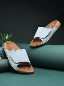 EL PASO - Women Blue Faux Leather Casual Sandals