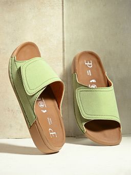 EL PASO - Women Green Faux Leather Casual Sandals