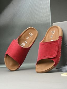 EL PASO - Women Red Faux Leather Casual Sandals