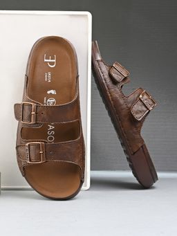 EL PASO - Women Tan Faux Leather Casual Sandals