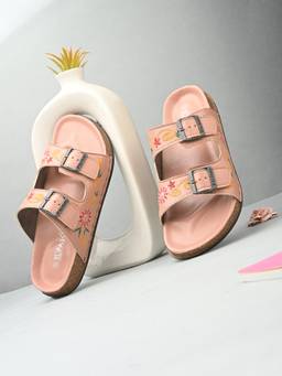 EL PASO - Women Pink Faux Leather Casual Sandals