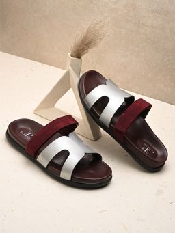 EL PASO - Women Maroon Faux Leather Casual Sandals